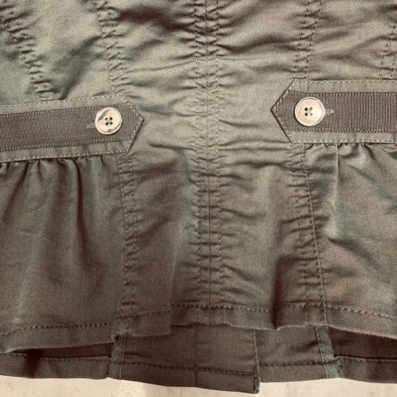 White House Black Market Army Green Utility Cropped Jacket Sz 8 - Picture 13 of 16